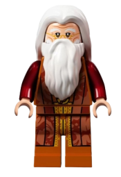 LEGO Albus Dumbledore, White Hair and Beard, Dark Orange Torso and Legs minifigure