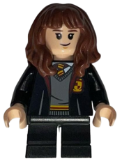 LEGO Hermione Granger, Gryffindor Robe Open, Sweater, Shirt and Tie, Black Short Legs minifigure