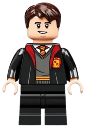 LEGO Neville Longbottom, Gryffindor Robe Open, Sweater, Shirt and Tie, Black Medium Legs minifigure