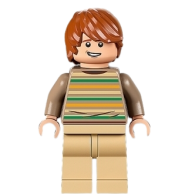 LEGO Ron Weasley, Striped Sweater, Tan Legs minifigure