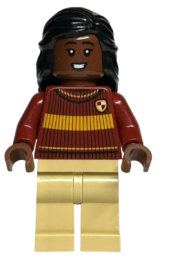 LEGO Angelina Johnson - Dark Red Gryffindor Quidditch Sweater, Tan Legs minifigure