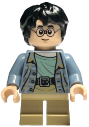 LEGO Harry Potter - Sand Blue Jacket, Dark Tan Short Legs, Broken Glasses minifigure