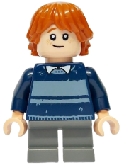 LEGO Ron Weasley - Dark Blue Striped Sweater, Dark Bluish Gray Short Legs minifigure