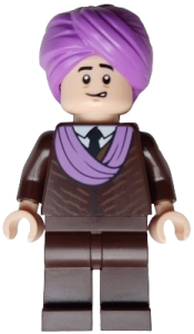 LEGO Professor Quirinus Quirrell - Dark Brown Robe, Medium Lavender Turban set