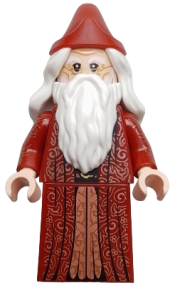 LEGO Albus Dumbledore - Dark Red Robe, White Hair, Printed Arms set