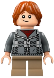 LEGO Ron Weasley - Dark Bluish Gray Plaid Jacket, Dark Tan Short Legs set