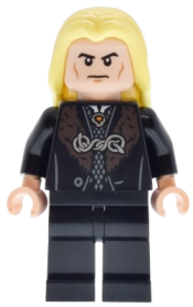 LEGO Lucius Malfoy - Black Robe, Bright Light Yellow Hair, Plain Legs set