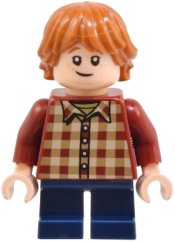 LEGO Ron Weasley - Dark Red Plaid Shirt, Dark Blue Short Legs minifigure