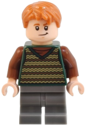 LEGO Fred Weasley - Dark Green Striped Sweater, Dark Bluish Gray Medium Legs minifigure