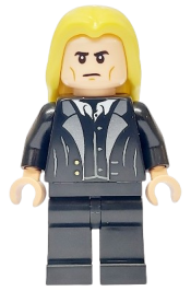 LEGO Lucius Malfoy - Black Suit, Bright Light Yellow Hair, Plain Legs set