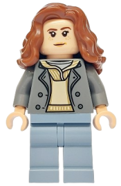 LEGO Hermione Granger - Dark Bluish Gray Jacket over Tan Hoodie, Sand Blue Legs set