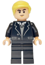 LEGO Draco Malfoy - Black Suit, Dark Bluish Gray Sweater set