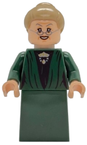 LEGO Professor Minerva McGonagall - Dark Green Robe, Plain Skirt, Dark Tan Hair set