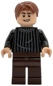 LEGO Oliver Wood - Black Striped Sweater, Dark Brown Legs set