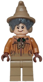 LEGO Professor Pomona Sprout - Dirty Cloak, Dark Green Holly Brooch, Dark Tan Legs set