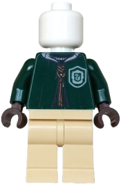 LEGO Mannequin - Quidditch Dark Green Robe, Slytherin Crest set