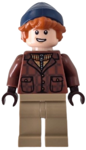 LEGO Ron Weasley - Reddish Brown Jacket, Dark Tan Legs, Dark Blue Beanie set
