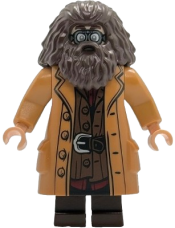 LEGO Rubeus Hagrid - Medium Nougat Topcoat with Buttons, Goggles set