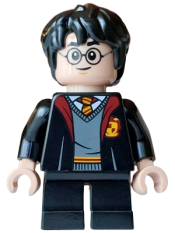 LEGO Harry Potter - Gryffindor Robe Open, Black Short Legs, Grin / Reddish Brown Eyebrows set