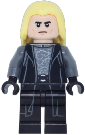 LEGO Lucius Malfoy - Death Eater Outfit, Bright Light Yellow Hair, Printed Legs set