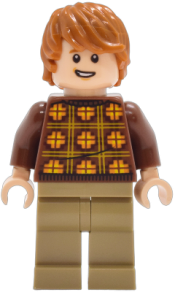 LEGO Ron Weasley - Reddish Brown Sweater with Yellow and Orange Plaid set