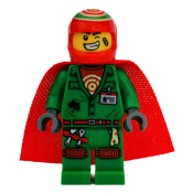 LEGO Douglas Elton / El Fuego - Coveralls with Helmet and Cape minifigure