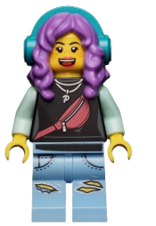 LEGO Parker L. Jackson - Black Top with Headphones (Open Mouth Smile / Disgusted) minifigure