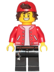 LEGO Jack Davids - Red Jacket with Backwards Cap (Large Smile / Grumpy) minifigure