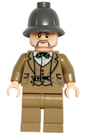 LEGO Professor Henry Jones Sr. - Dark Bluish Gray Pith Helmet minifigure