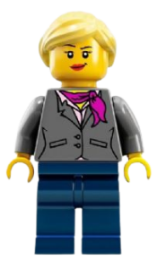 LEGO Research Scientist Female, Magenta Scarf minifigure