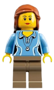 LEGO Research Scientist Female, Medium Blue Top minifigure