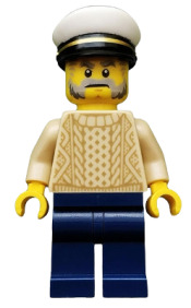 LEGO Captain, Tan Torso, White Cap minifigure