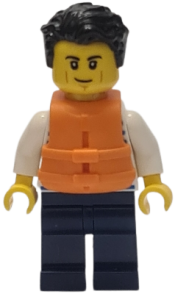 LEGO Sailor - Male with Life Jacket, Dark Blue Legs minifigure