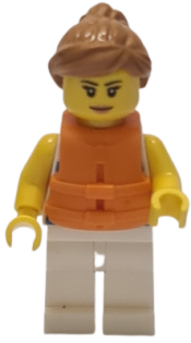 LEGO Sailor - Female with Life Jacket, White Legs minifigure
