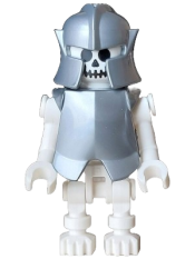 LEGO Skeleton - Standard Skull, Bent Arms Vertical Grip, Flat Silver Helmet and Armor Breastplate (Colin the Fighter) set