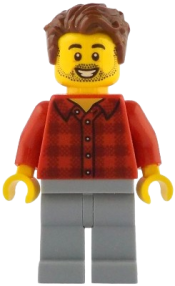 LEGO Rob the Fan Designer - Red Plaid Flannel Shirt, Light Bluish Gray Legs set