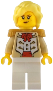 LEGO Camilla - Admiral's Daughter, Tan Coat, White Legs, Pearl Gold Epaulettes set