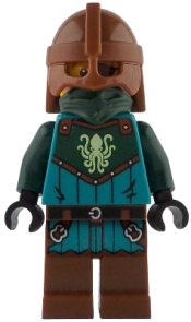 LEGO Kraken Warrior - Male, Reddish Brown Helmet, Eye Patch set