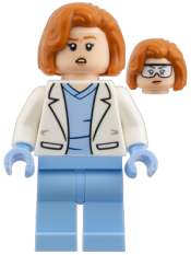 LEGO Dana Scully - Bright Light Blue Scrubs, White Lab Coat set