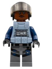 LEGO ACU Trooper - Vest, Helmet, Male, Reddish Brown Head minifigure