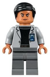 LEGO Dr. Wu - Light Bluish Gray Jacket, Smile / Suspicious Frown minifigure