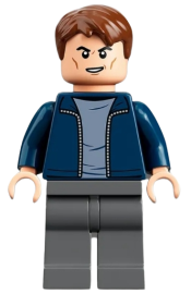 LEGO Guard - Dark Blue Open Jacket, Dark Bluish Gray Legs minifigure