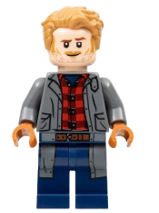 LEGO Owen Grady - Dark Bluish Gray Jacket over Flannel Shirt minifigure