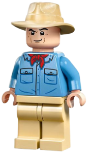LEGO Dr. Alan Grant - Medium Blue Shirt with Pockets with Black Buttons Outline (76960) minifigure
