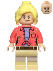 LEGO Dr. Ellie Sattler - Coral Shirt with Dark Tan Dirt Spots, Ponytail minifigure