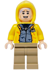 LEGO Dennis Nedry - Jurassic Park Logo on Back, Hood set