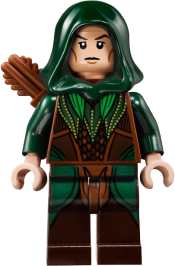LEGO Mirkwood Elf Archer - Dark Green Outfit, Dual Sided Head minifigure