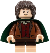 LEGO Frodo Baggins - Dark Green Cape, Light Nougat Feet minifigure