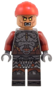 LEGO Orc - Medium Nougat Head, Pearl Dark Gray Armor, Red Bandana minifigure