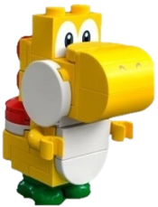 LEGO Yellow Yoshi - White Tile, Round 1 x 2 Half on Front minifigure